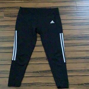 Adidas Black Leggings/White Accents
